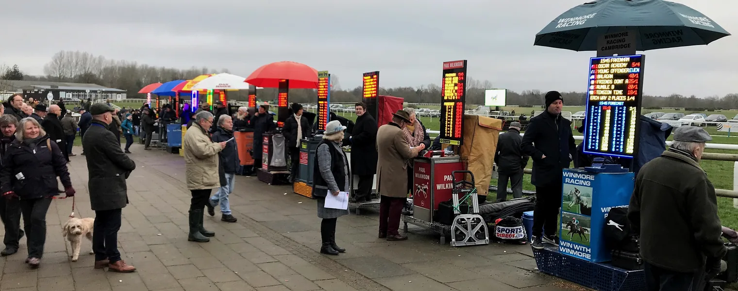On-course bookmakers at Fakenham, where the rules below are settled daily