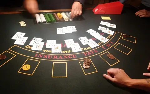 Live blackjack table